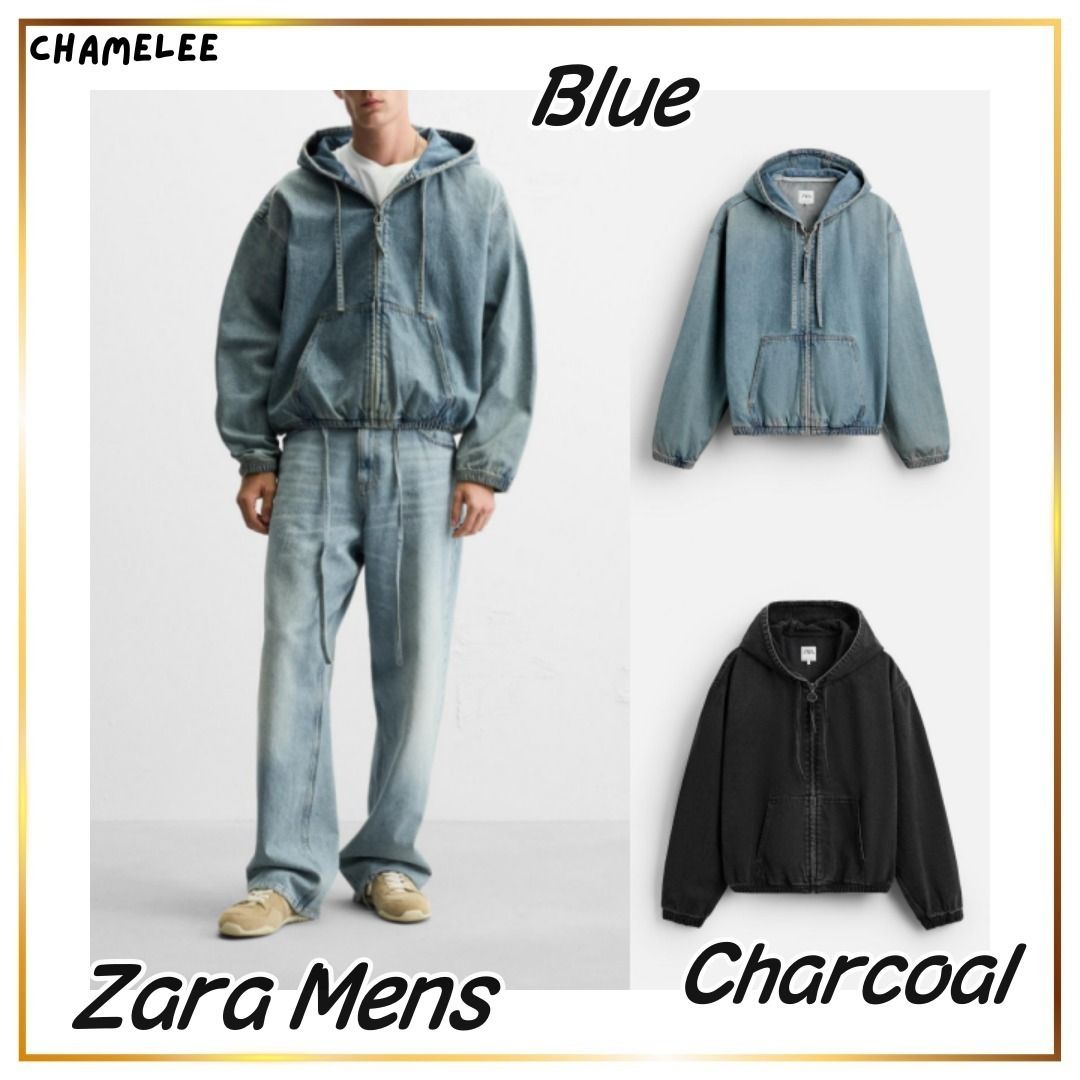 ZARA デニムパーカー デニムジャケット フーディ - メルカリ