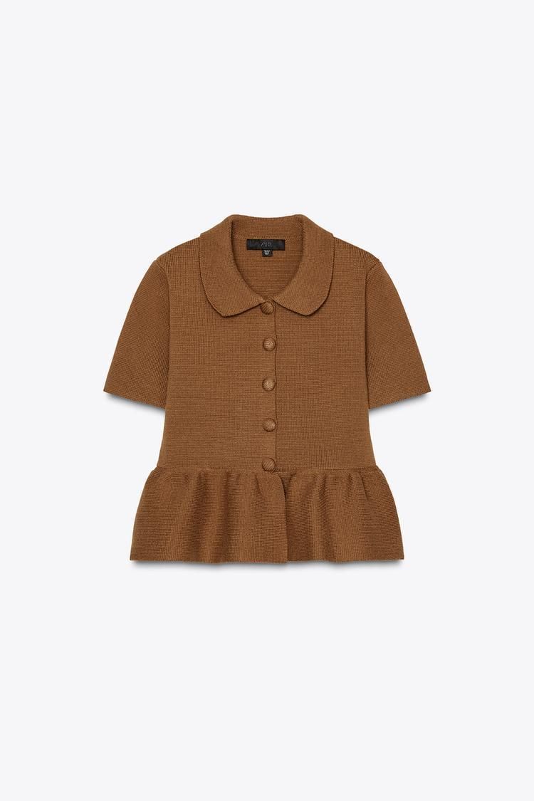 ZARA】ニット ペプラム カーディガン | 2142/012/732 (ZARA