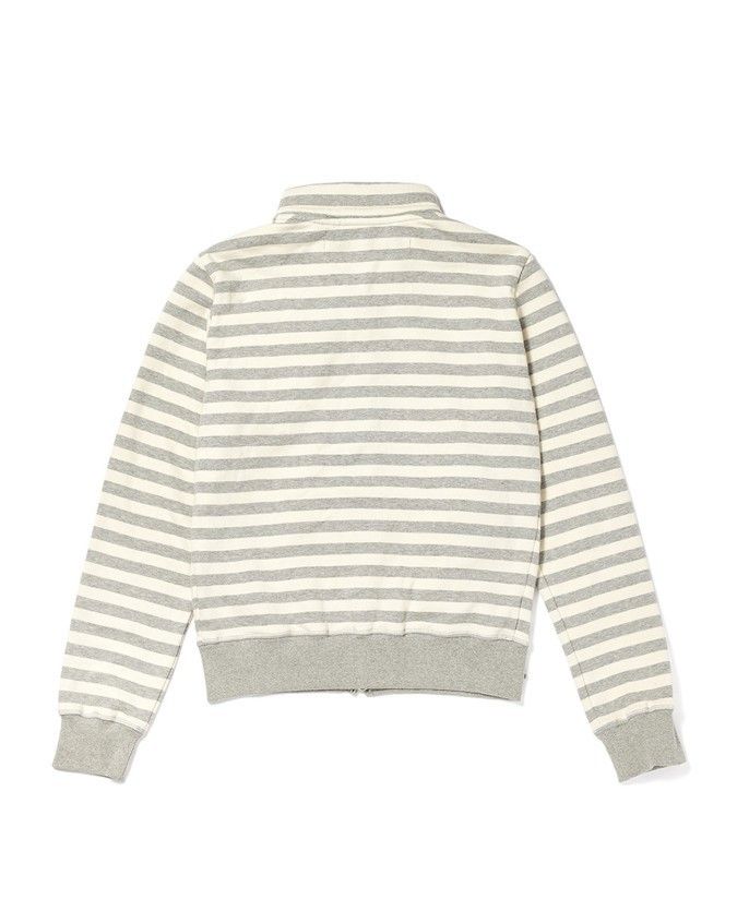 OPEN YY] APPLIQUE ZIPUP JACKET - GRAY / NAVY (OPEN