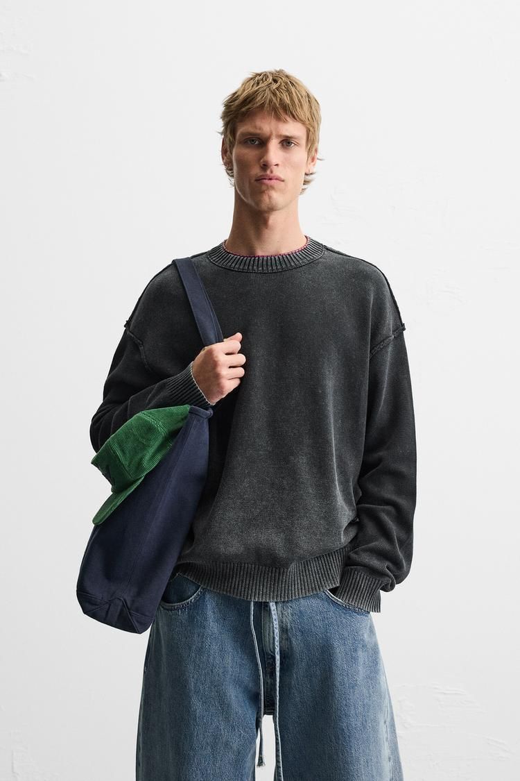【人気投票 】ハイブランド人気ランキング！ ZARA】リバースエフェクトウォッシュセーター 3920/414/800 トップス