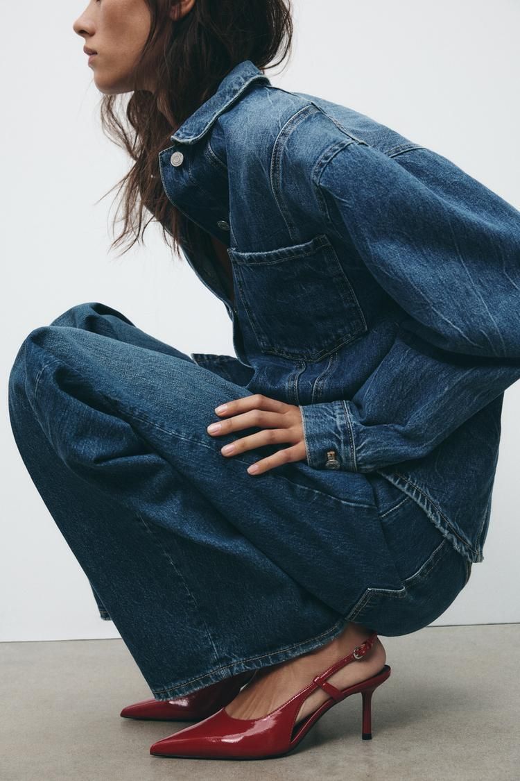 【ZARA】パテントレザー風スリングバックヒール 3209/510/600 ZARA】パテントレザー風スリングバックヒール 3209/510/600