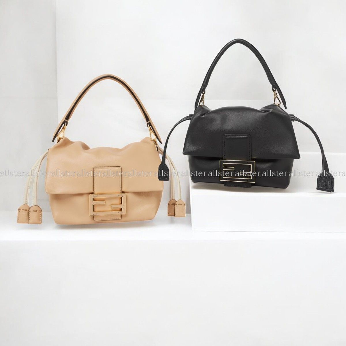 25SS フェンディ Mamma Baguette スモール ハンドバッグ レザー Mamma Baguette ミディアム レザー ブルー | Fendi