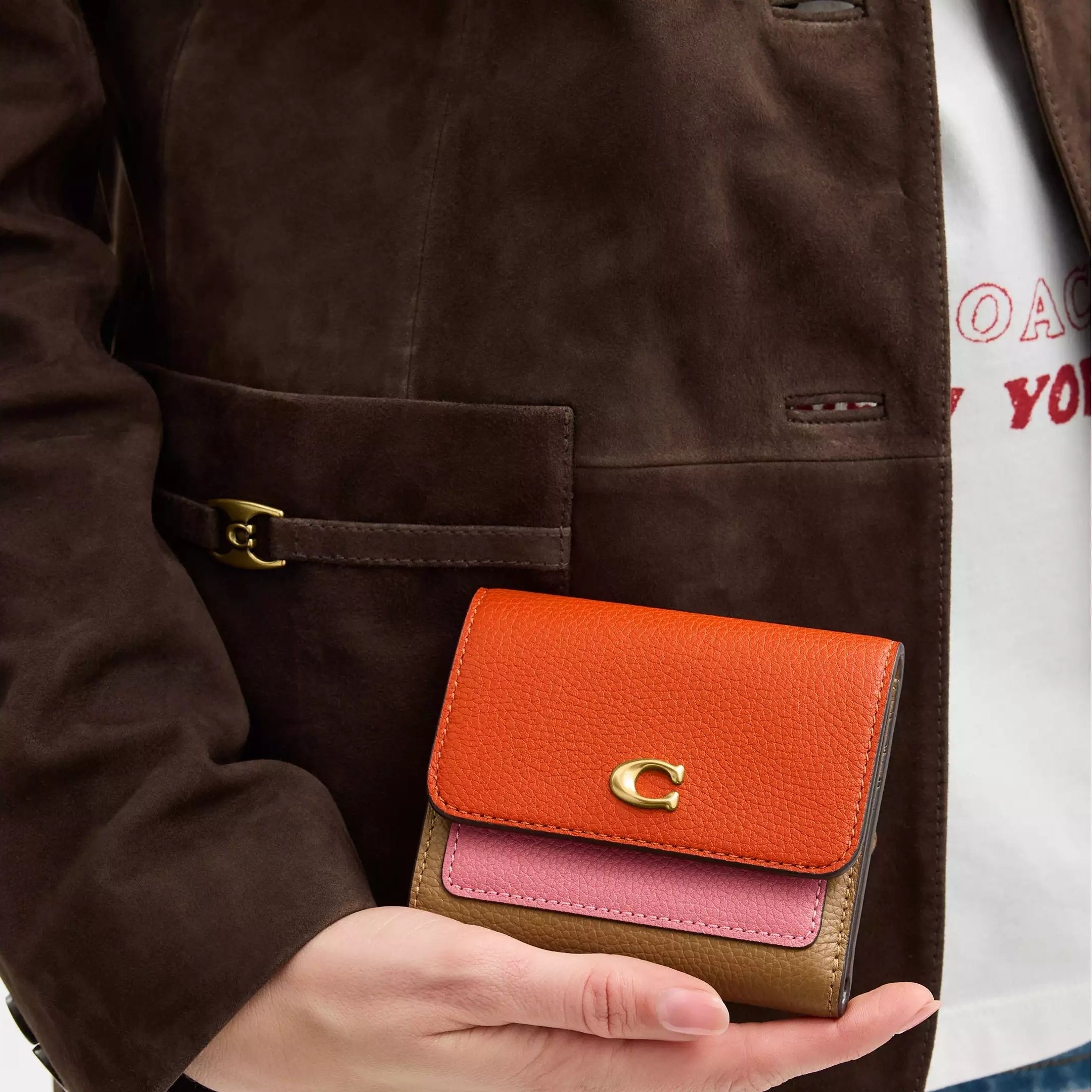 ブティック★【COACH】ミラ フラップウォレット カラーブロック COACH】ミラ スモール フラップ ウォレット・カラーブロック