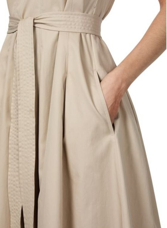 S Max Mara Amina ノースリーブドレス Sleeveless twill dress, beige | 