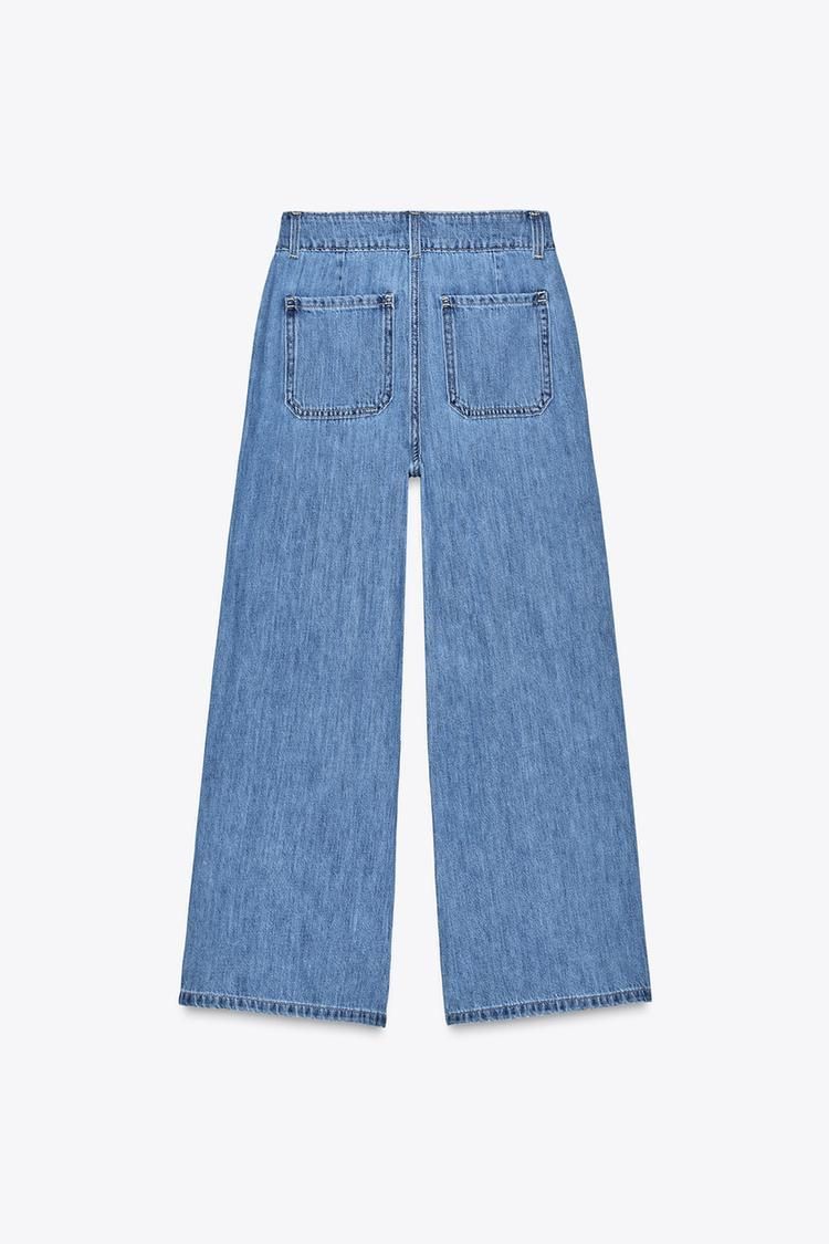 ZARA】Z1975 HIGH-WAIST CULOTTE ボタンディテール デニム (ZARA