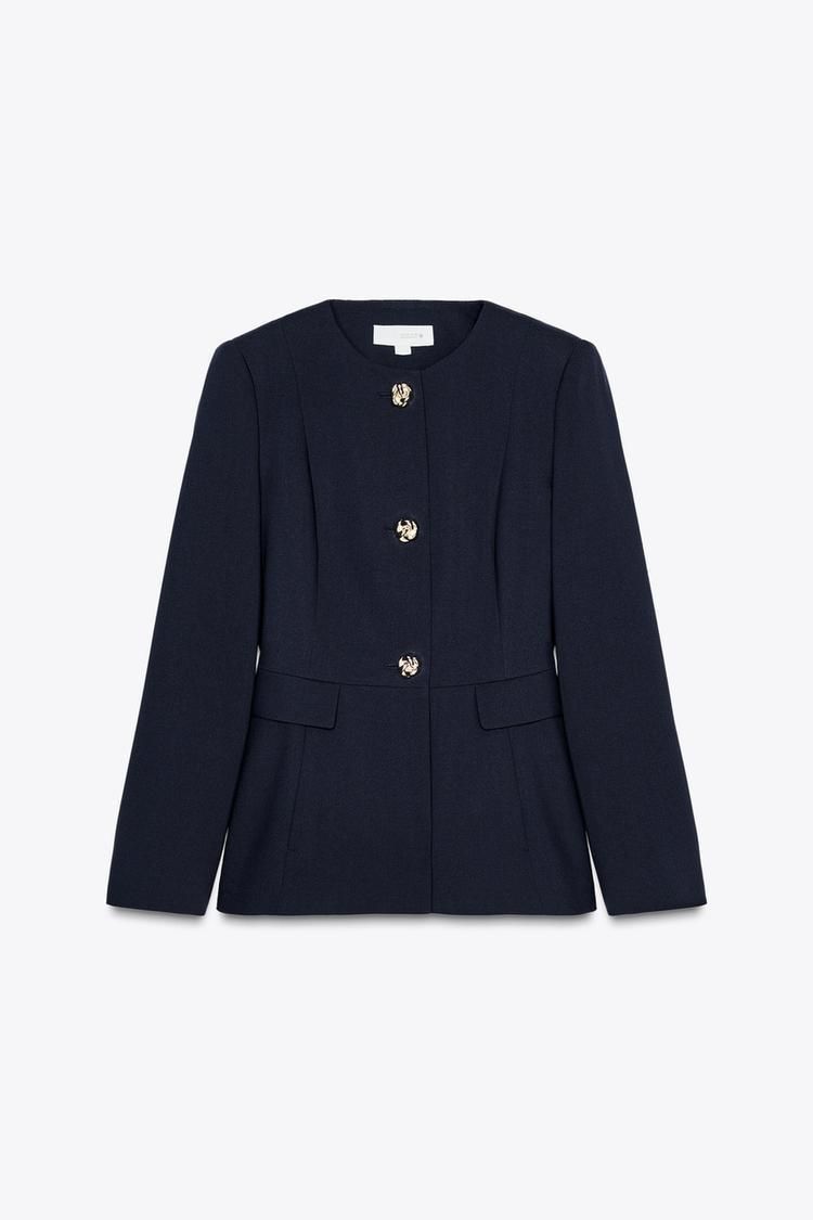ZARA】クルーネックフィットブレザー 2399/594/401 (ZARA