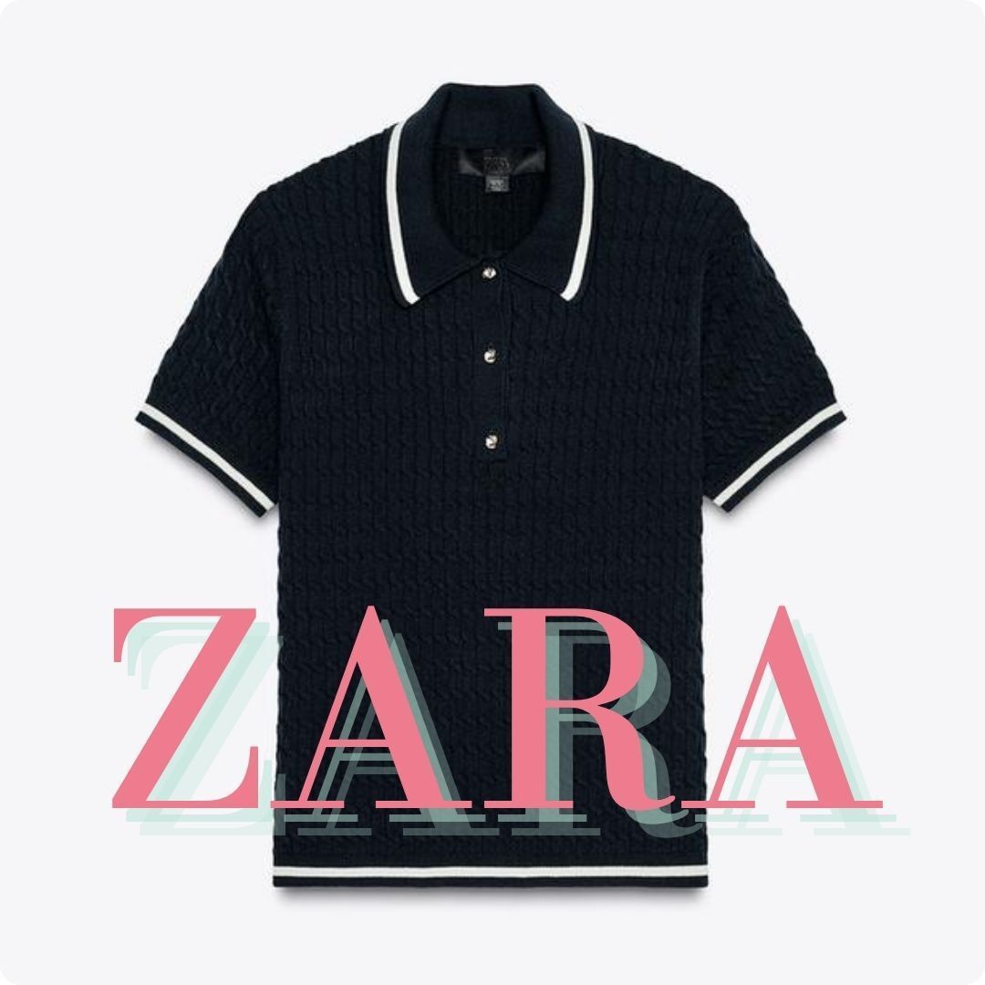 ZARA ケーブルニットポロセーター 6771/054 (ZARA/ニット