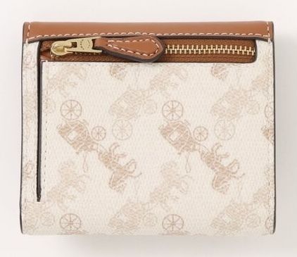 安心国内発送 COACH ホース&キャリッジ 三つ折り財布 ミニ財布 安心国内発送 COACH ホース&キャリッジ ミラ 三つ折財布 CHALK