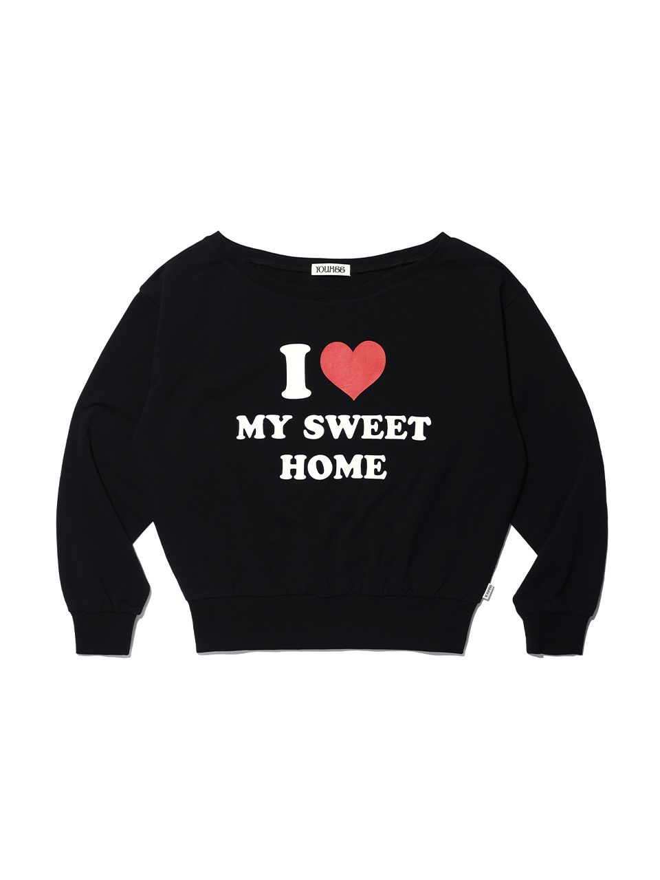 [YOUHEE] I LOVE OFF SHOULDER SWEATSHIRTS[2カラー]★新商品★ ☆YOUHEE☆ I LOVE OFF SHOULDER SWEATSHIRTS【送料0/関税0