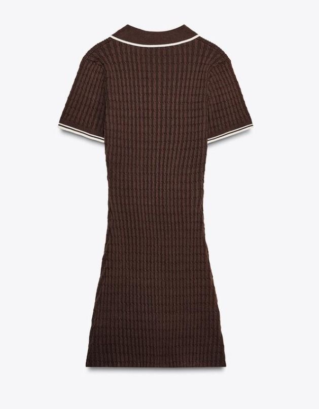 スペイン発送 ZARA エイトニットミニドレス ブラウン カジュアル
