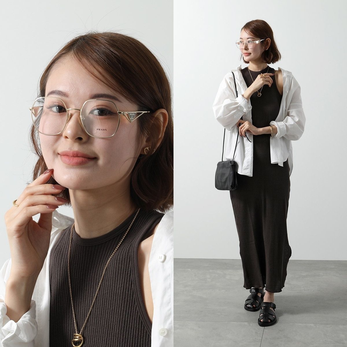 【PRADA】ロゴ スリム メガネ 国内発送 PRADA プラダ メガネ フレーム 国内正規品 伊達メガネ 老眼鏡 度