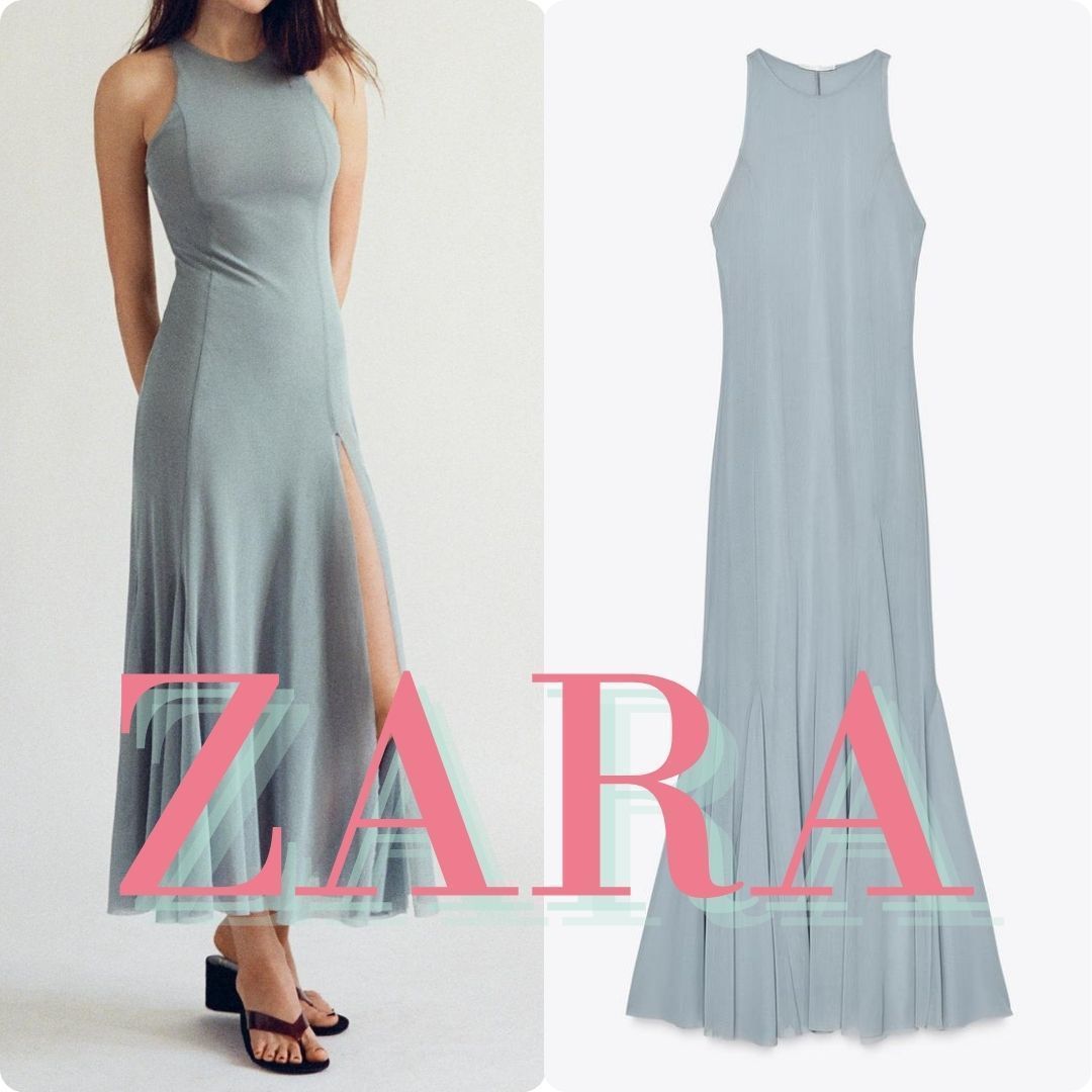 【ZARA】チュールゴデミディ丈ワンピース 5039/305/427 ZARA チュールゴデミディ丈ワンピース 5039/305 (ZARA