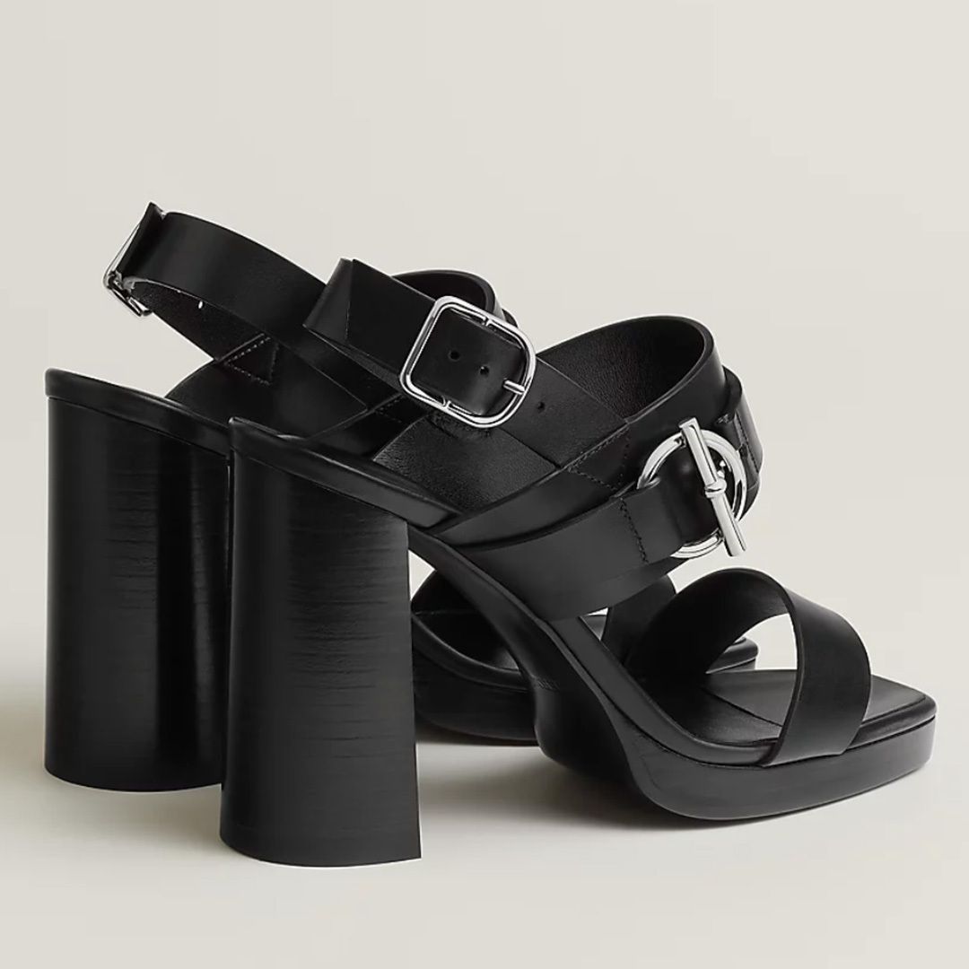 【大好評☆】HERMES レディース サンダル キーン 90 Noir エレガントな♪】 HERMES キーン 90 サンダル (HERMES/サンダル