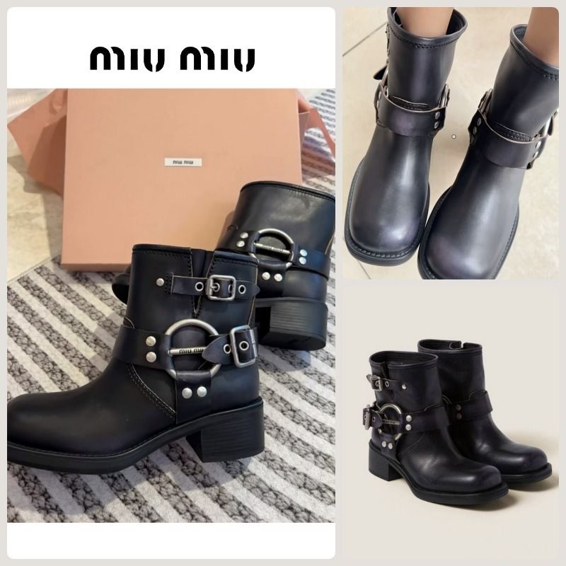 Sienna Leather Boots | Miu Miu