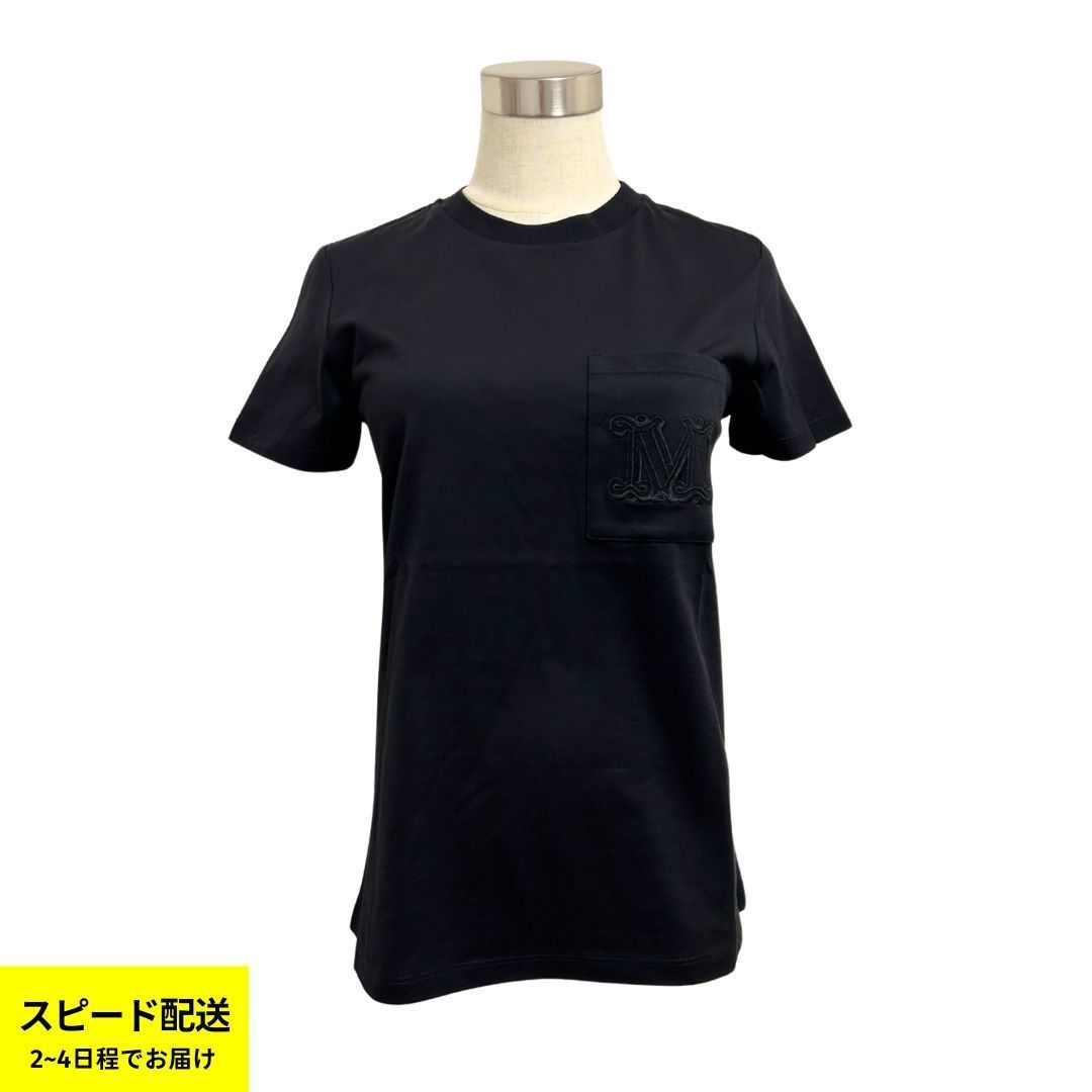 新品ブラックM【マックスマーラ】MAX MARA 胸ポケットロゴ T