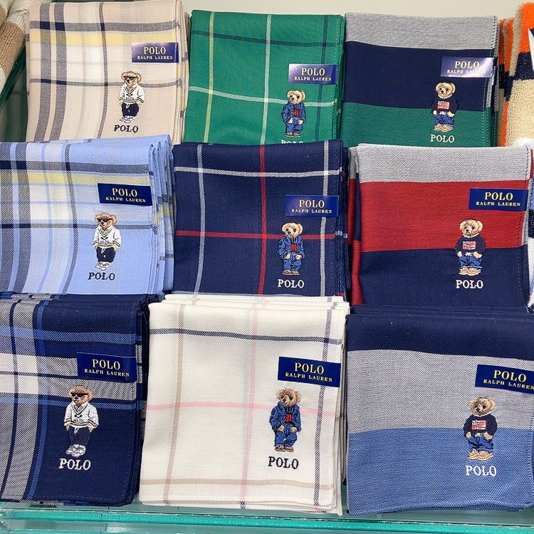 POLO RALPH LAUREN 】ポロベア 紳士先染ハンカチ (POLO RALPH