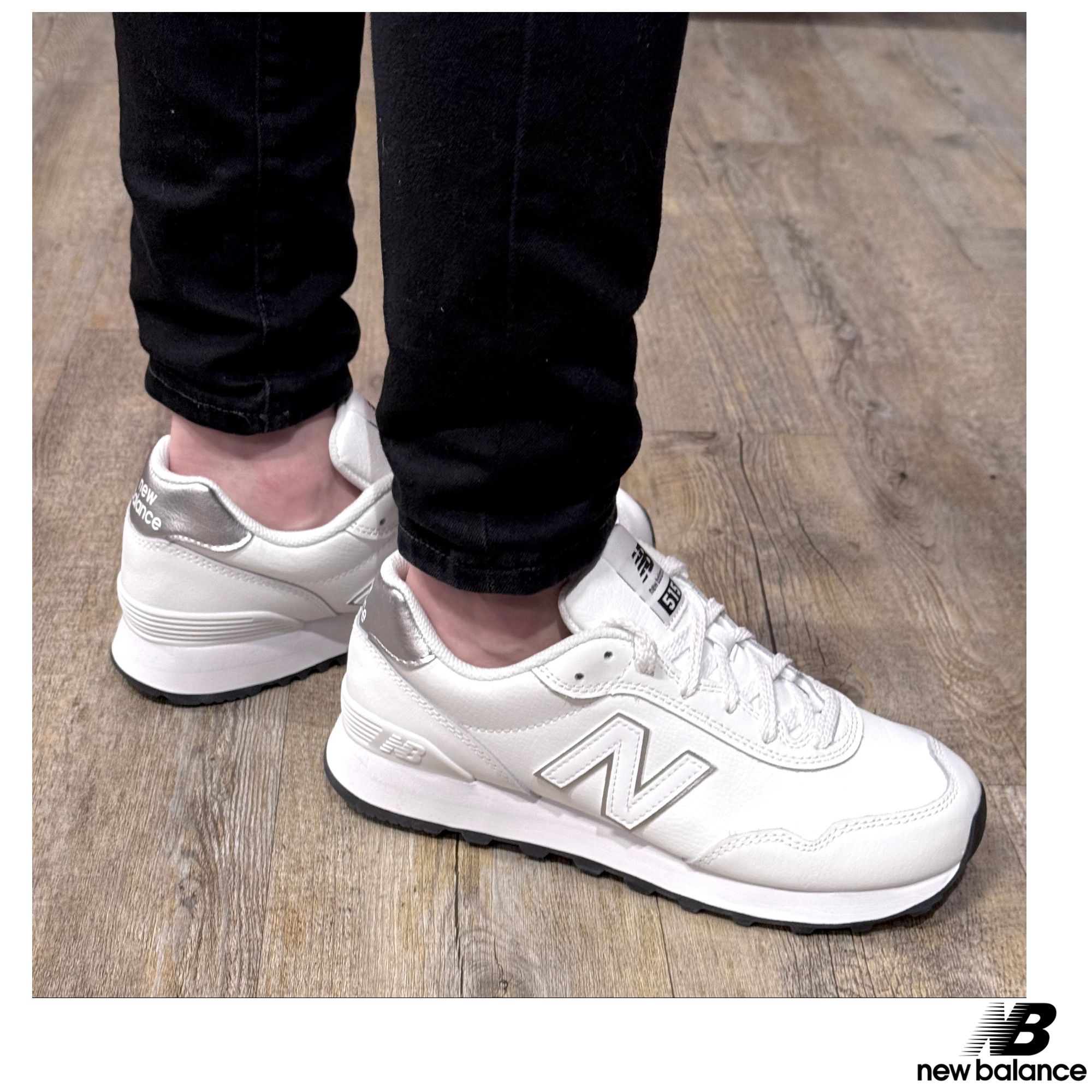 NEW BALANCE] WL515 ホワイト シルバーヒール スニーカー (New