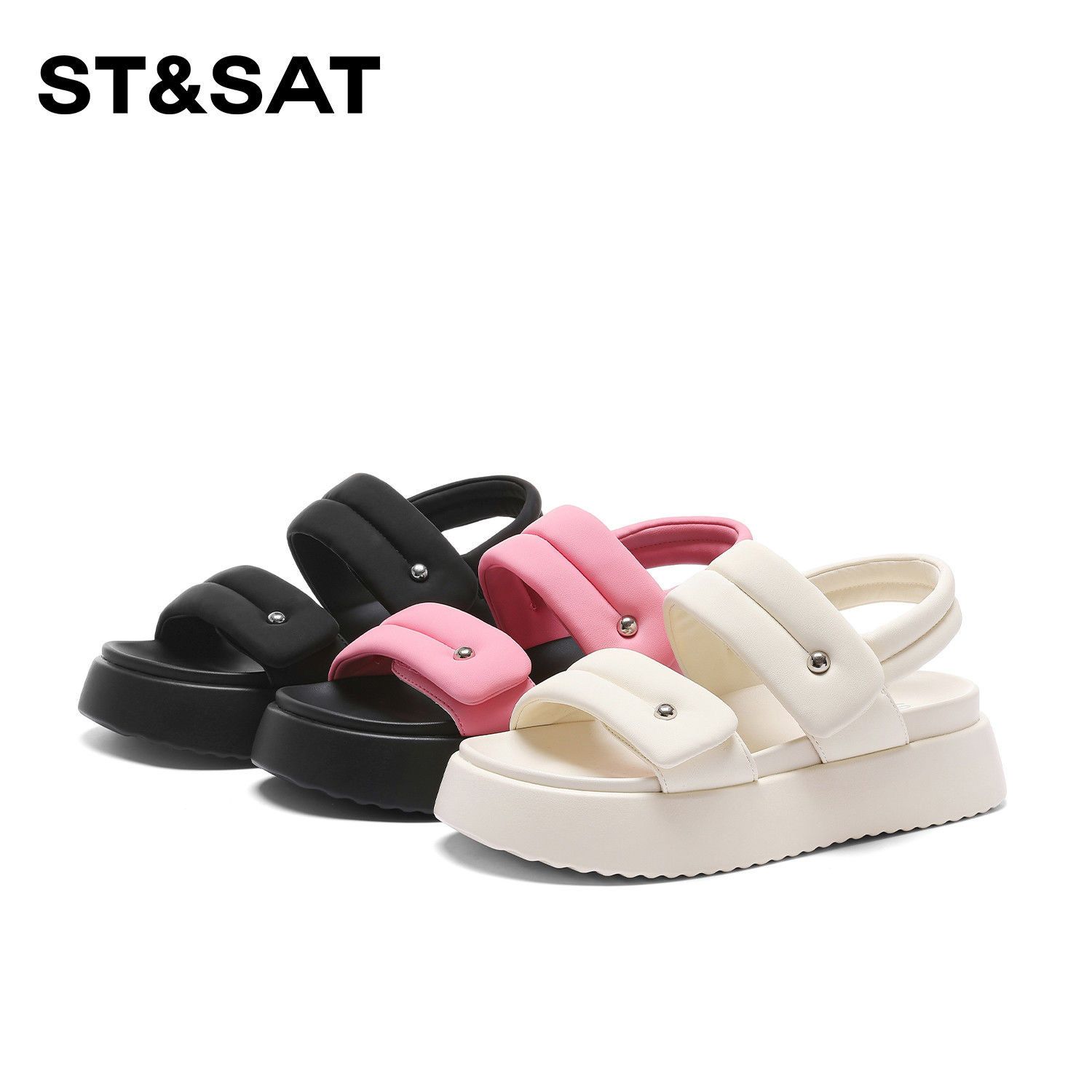 ST&SAT 厚底サンダル ヒール高4.5CM ソフト 4色 大人気 ST&SAT 厚底サンダル ヒール高4.5CM ソフト 4色 大人気