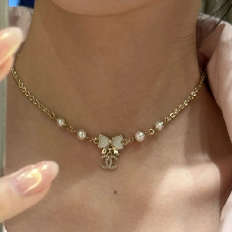 気品溢れる♪】☆CHANEL チョーカー リボン パール CCロゴ