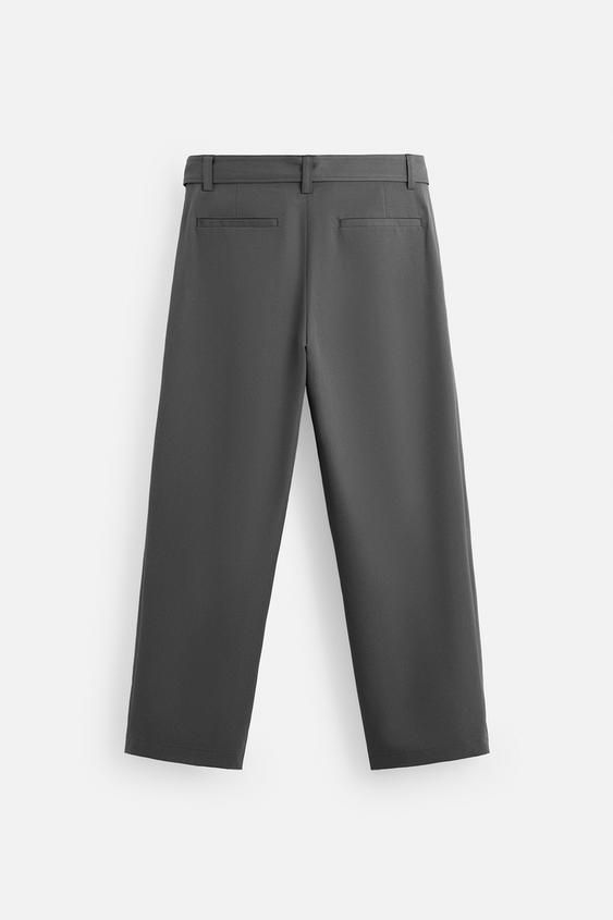 【ZARA】ベルトディテール プリーツパンツ 4470/410/807 ZARA】ベルトディテール プリーツパンツ 4470/410/807 (ZARA