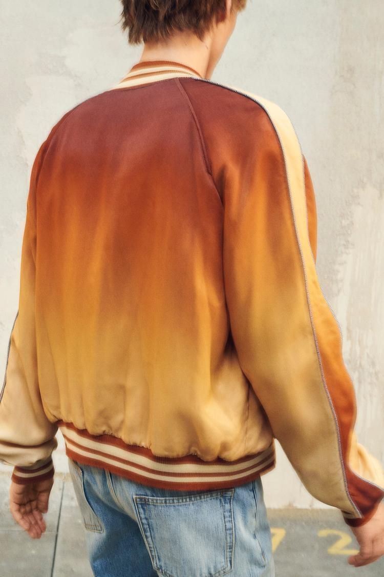 ZARA】グラデーションプリント ボンバージャケット 限定版 (ZARA