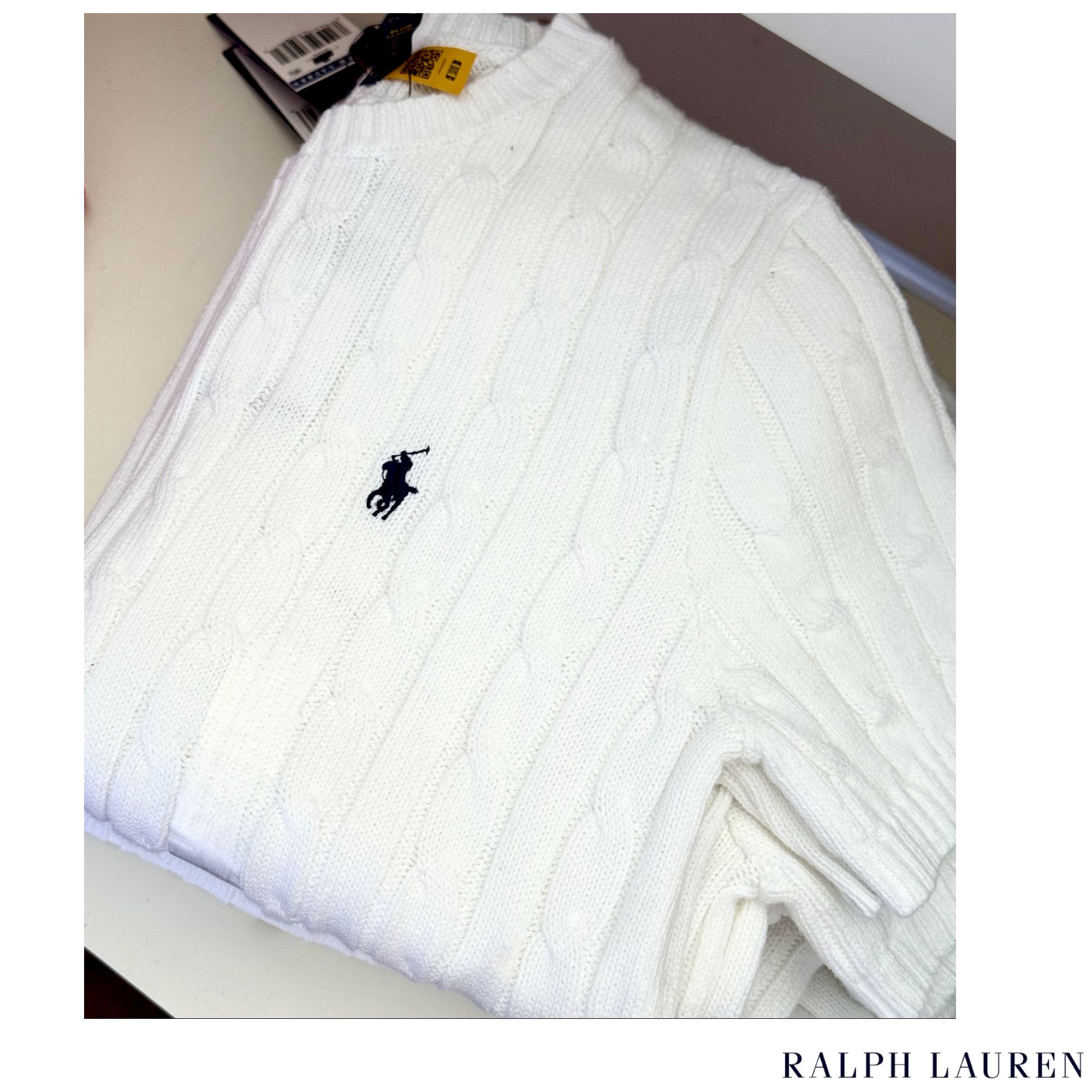 RALPH LAUREN] ポロラルフローレン 半袖ケーブルニット (Ralph