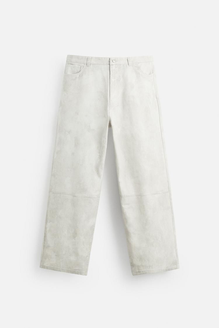 ZARA】アブストラクト柄パンツ アイスグレー | 3918/408/805