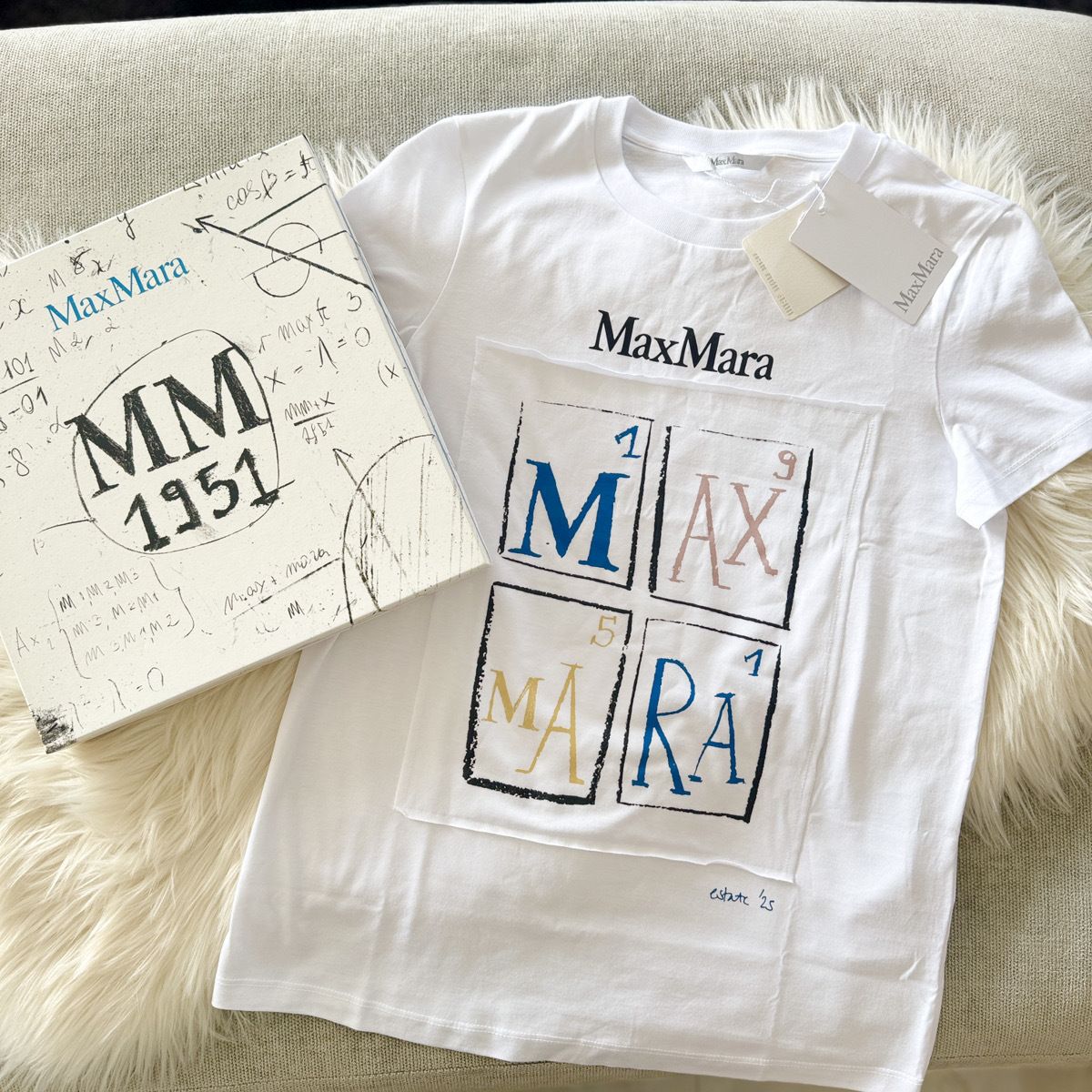 関税送料込国内発送☆MAX MARA COLIBRI ロゴ 半袖 Tシャツ (Max