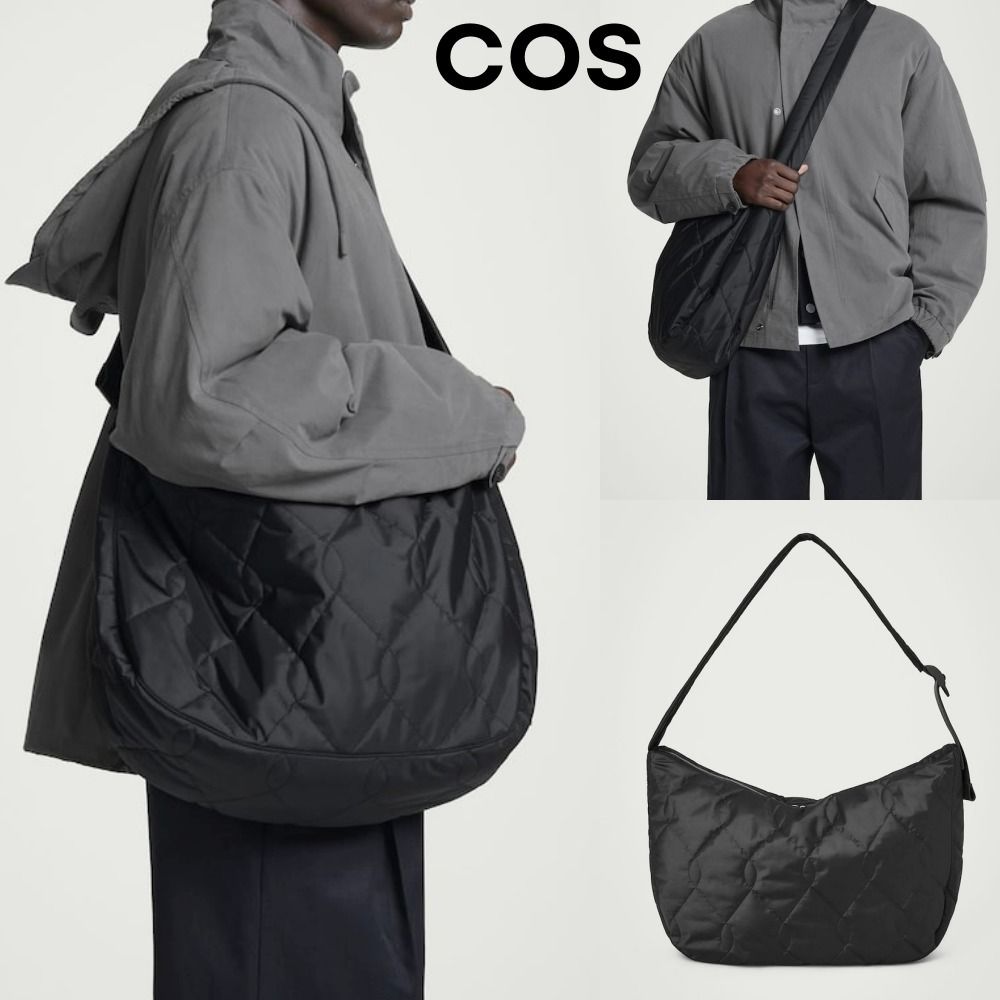 COS】◇QUILTED CROSSBODY MESSENGER BLACK◇1243112004◇ (COS