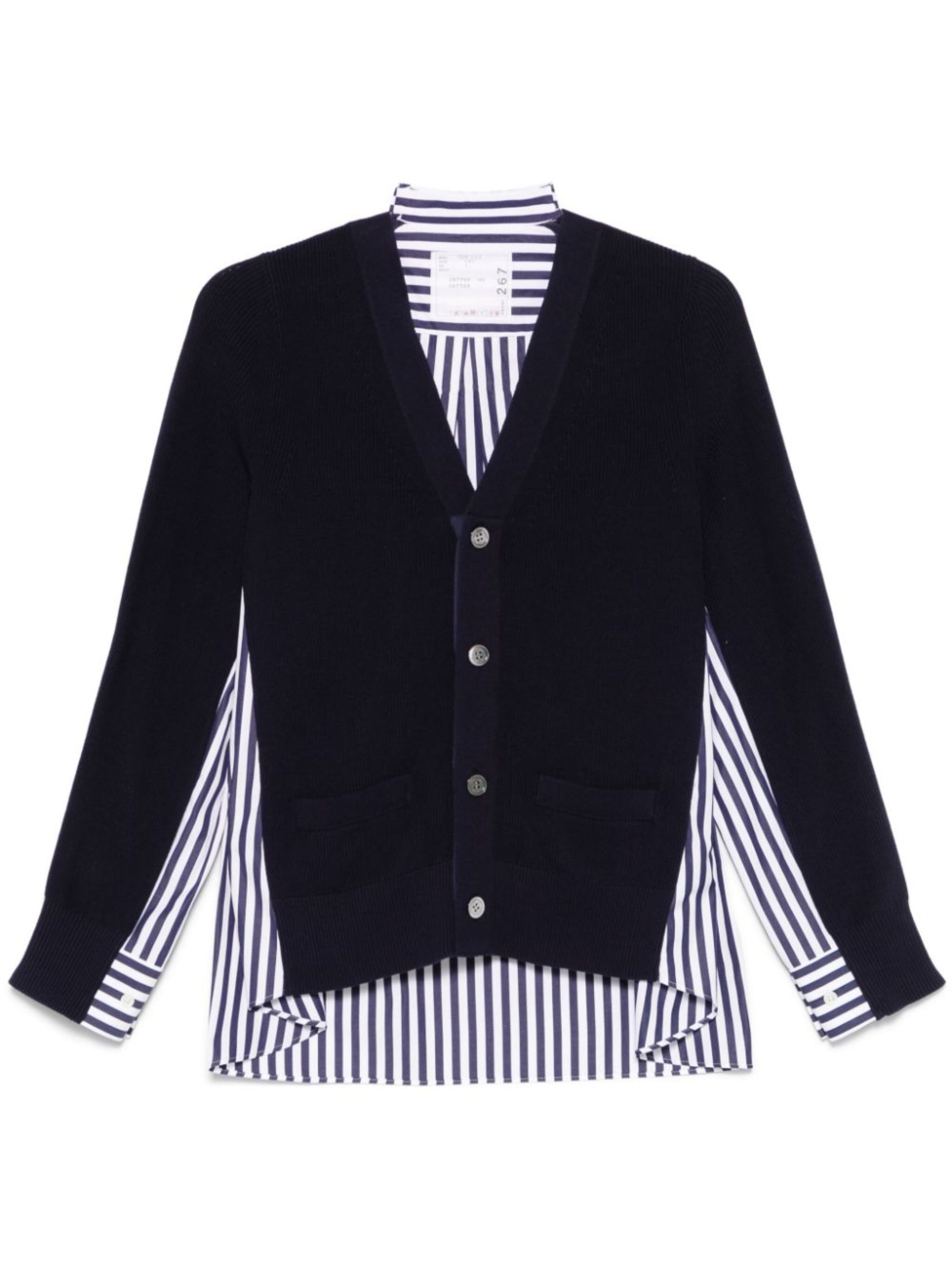 関税送料込☆sacai コットンニットコットンポプリンカーディガン
