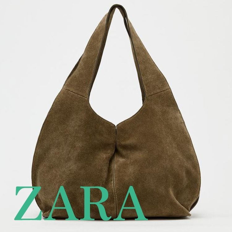 ★ドイツ発*ZARA*新作*本革スエードショルダーバッグ/BROWN★ ☆ドイツ発*ZARA*LIMITED EDITION 本革スエードバッグ/BROWN