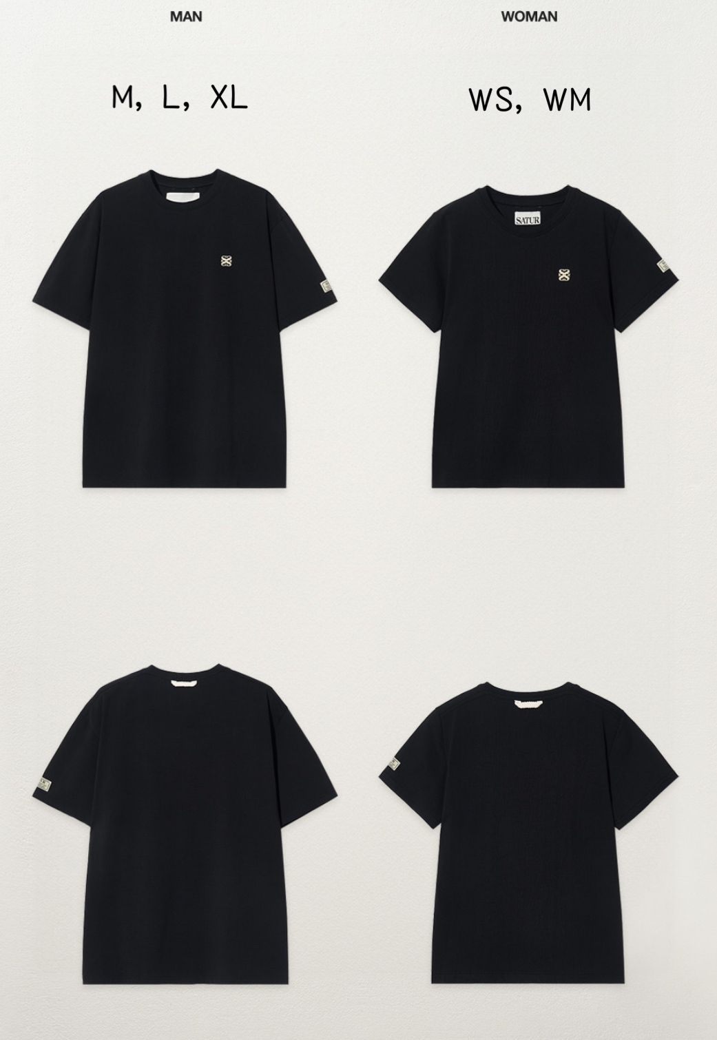 MUSINSA公式 | SATUR Classic Small Logo Short-Sleeved T-Shirt