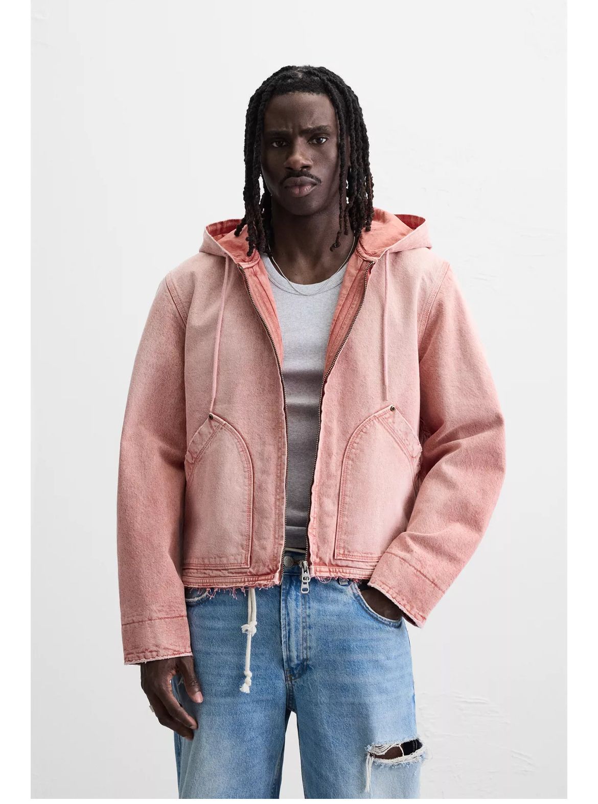 素晴らしい品質 すぐ届く【ZARA】完売品 ウォッシュドフード付きジャケット ジャケット・アウター