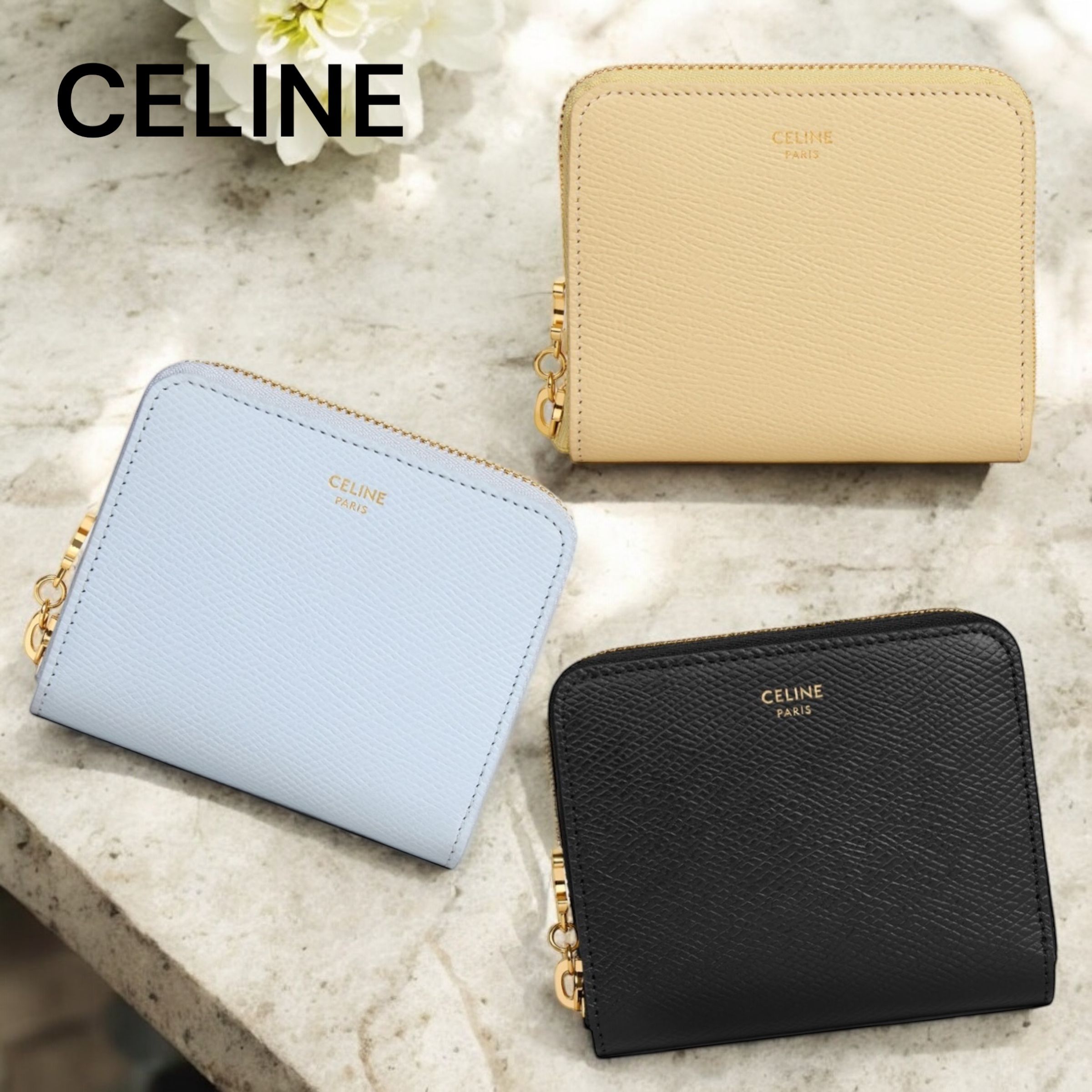 ★CELINE★ スモールウォレット 折りたたみ財布 新作】 CELINE スモール ジップウォレット 財布 折りたたみ