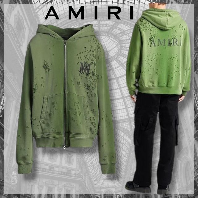 【AMIRI】ロゴ スウェット パーカー 長袖 *送料/関税込み* 送料関税込み☆AMIRI ロゴ スウェットパーカー (AMIRI/パーカー