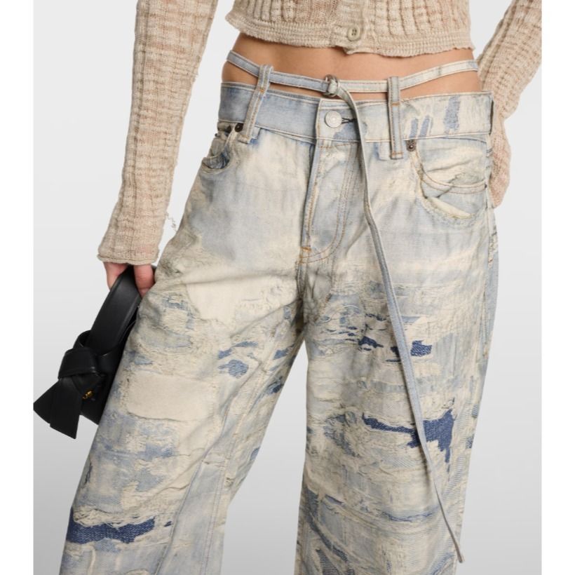☆Acne Studios☆リペア ミッドライズ ワイドレッグ ジーンズ
