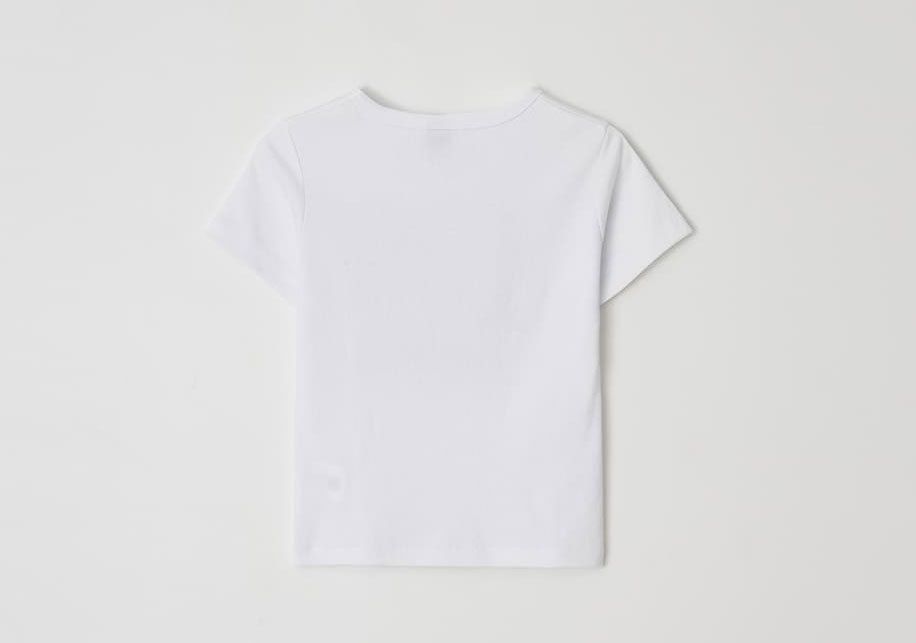 Tシャツ・カットソー RONRON I RIBBON SLIM CROP T SHIRTS WHITE 新作スリムフィット【RONRON】I RIBBON SLIM CROP T SHIRTS 3色