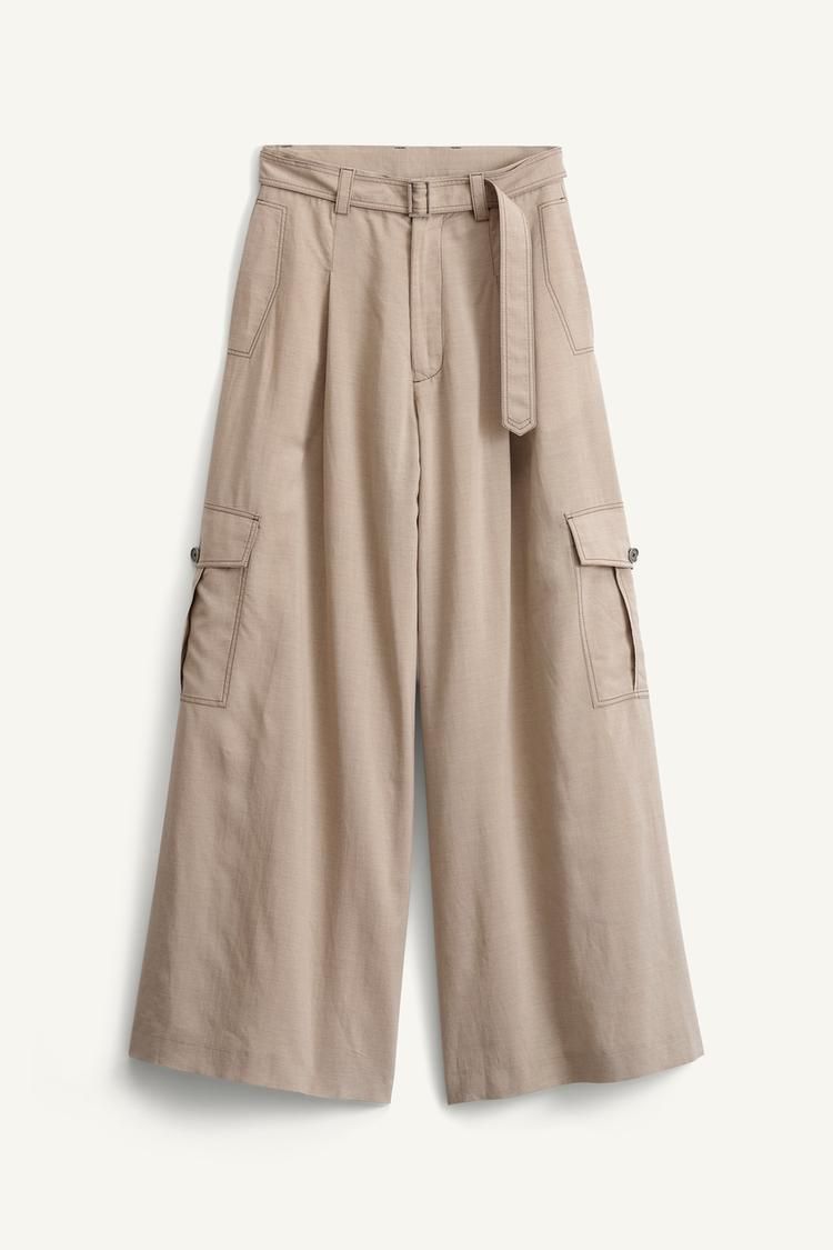 ZARA SRPLS レザー カーゴパンツ ブルー L ジッパー - メルカリ