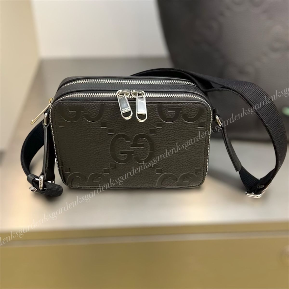 ジャンボ GG ミニバッグ GG jumbo mini bag in black leather | GUCCI® US