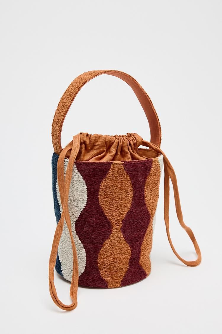 ZARA】配色円筒形ミニバケットバッグ 6578/510/202 (ZARA