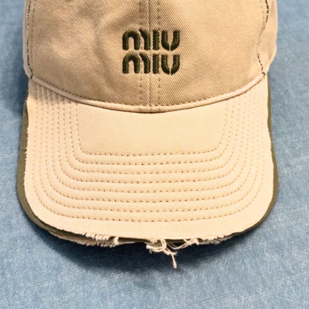 MiuMiu】ミュウミュウ ロゴ デニム ベースボールキャップ