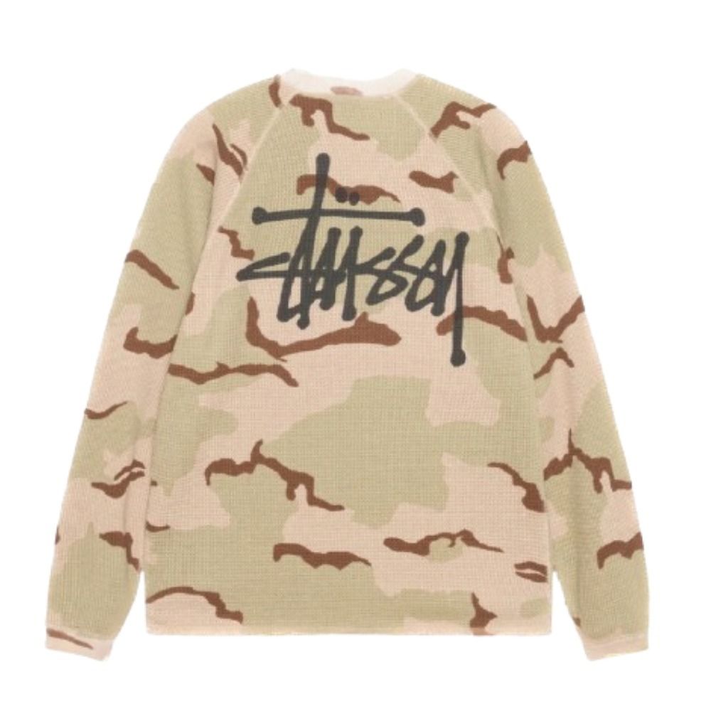 年末のプロモーション特価！ トレンド迷彩☆Stussy☆ワッフルニット UNISEX サーマルシャツ トップス
