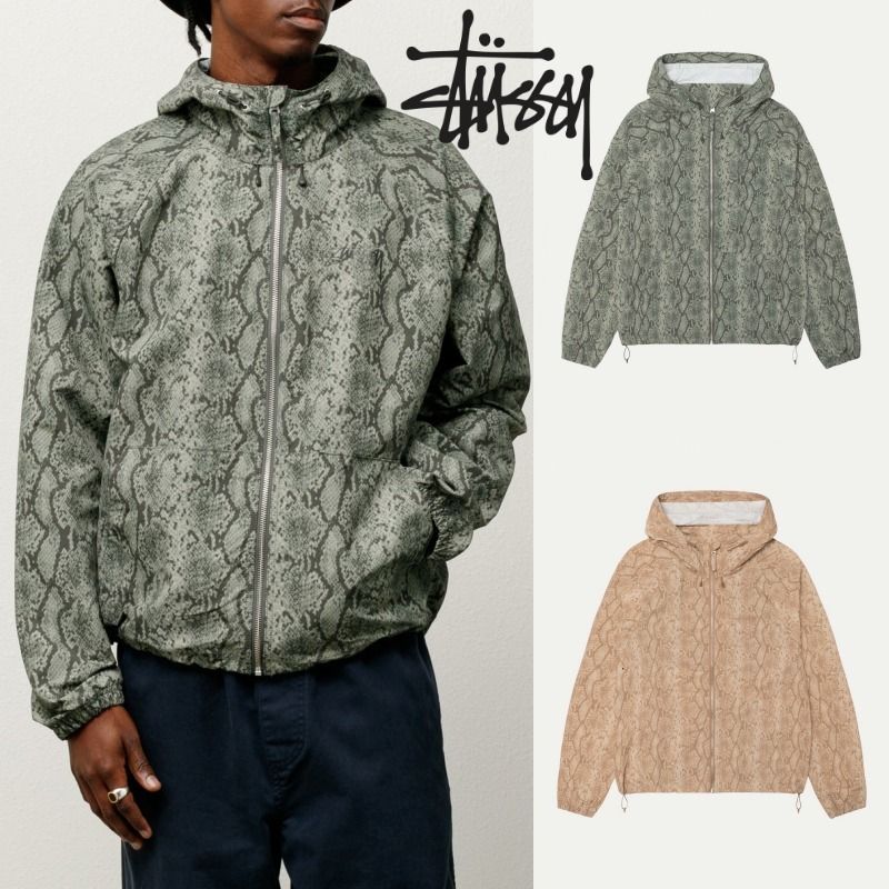 STUSSY】BEACH SHELL SNAKE PRINT NYLON JACKET (STUSSY