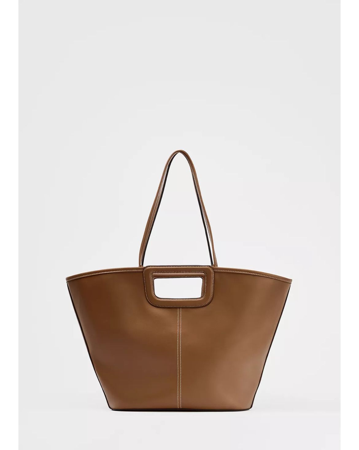 すぐ届く【ZARA】マキシステッチショッパートートバッグ (ZARA
