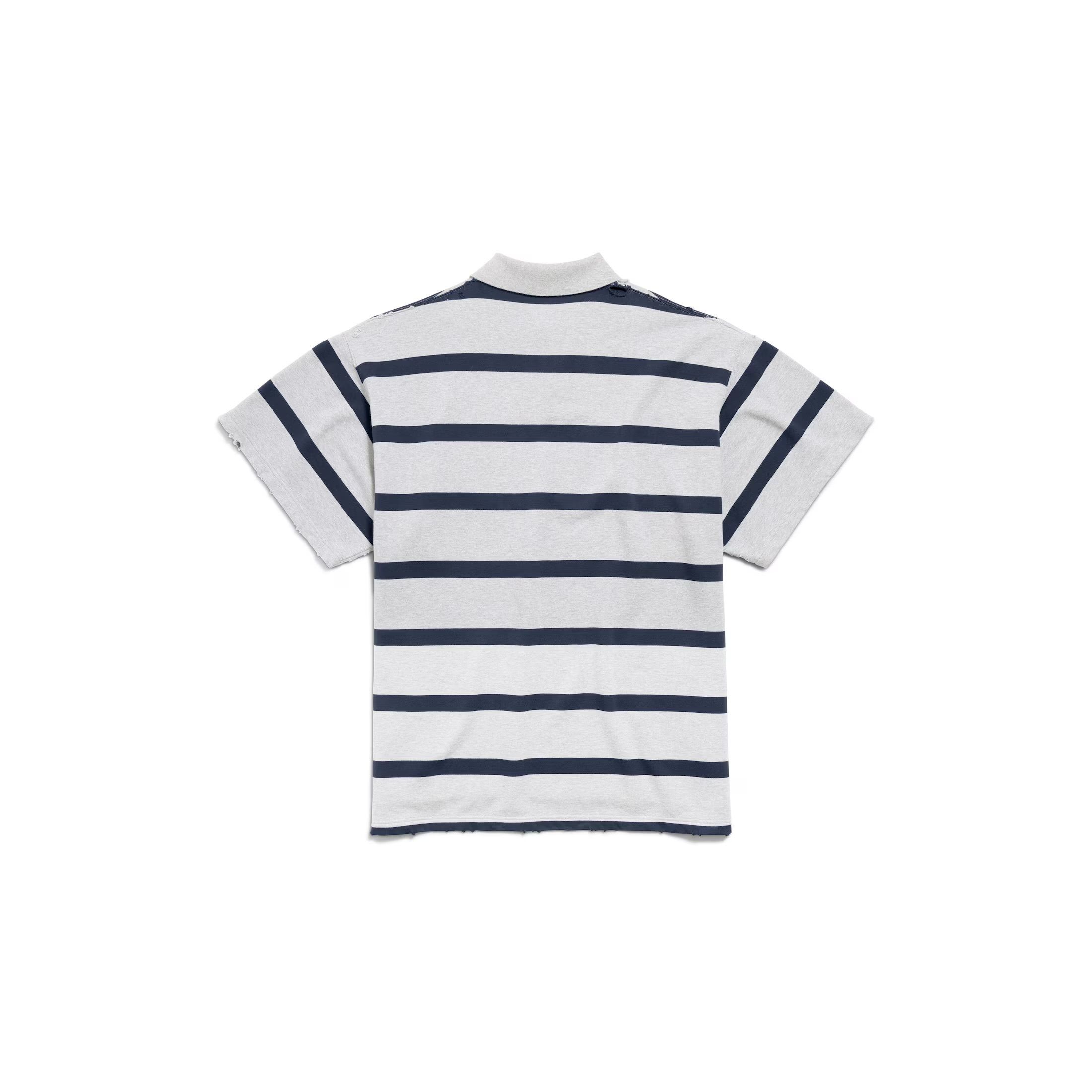 BALENCIAGA】Laurel Classic オーバーサイズ Polo ストライプ