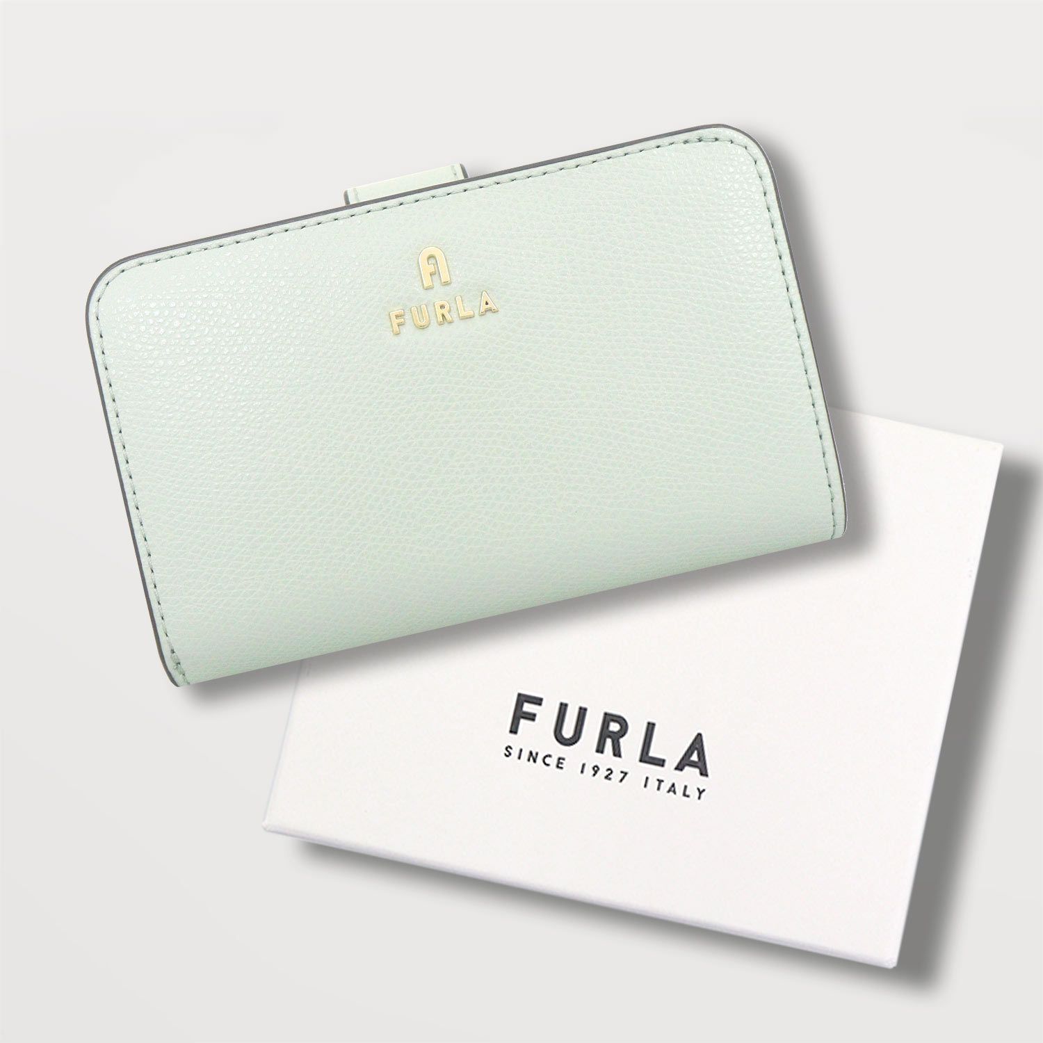 春カラー♪◇FURLA◇フルラ 小銭入れ付き 折りたたみ財布 ミント