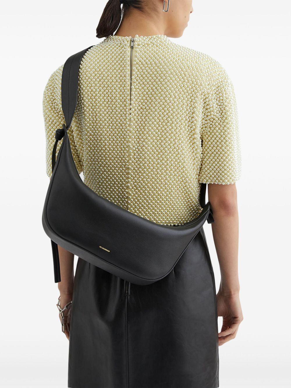 Jil Sander Knot レザーショルダーバッグ ジルサンダー JIL SANDER Knot レザークロスボディバッグ (Jil