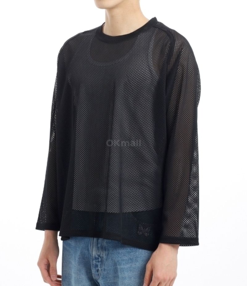 NEEDLES｜ (L/S U-Neck Tee Raschel Lace - Black (QV345