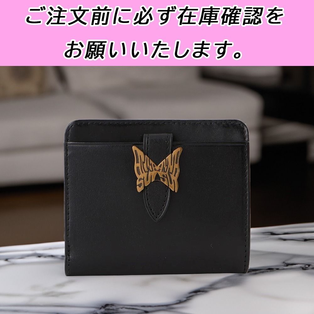 国内配送☆ANNA SUI☆バタフライロゴ Lファスナー二つ折り財布