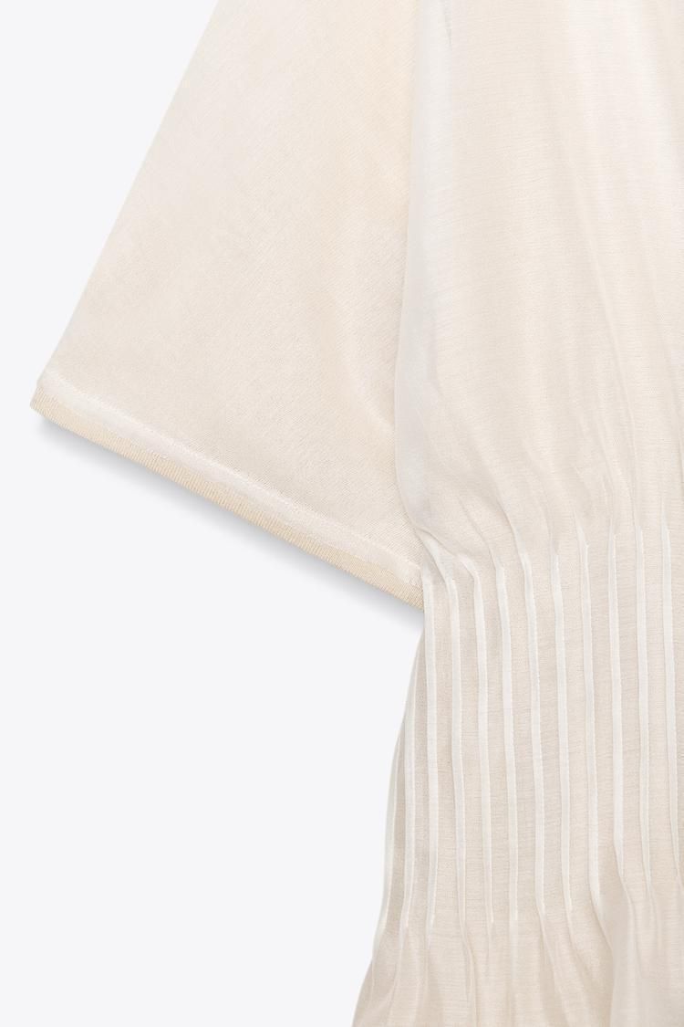 オーガンザ&ニットコンビトップ - エクリュ | ZARA Japan / 日本
